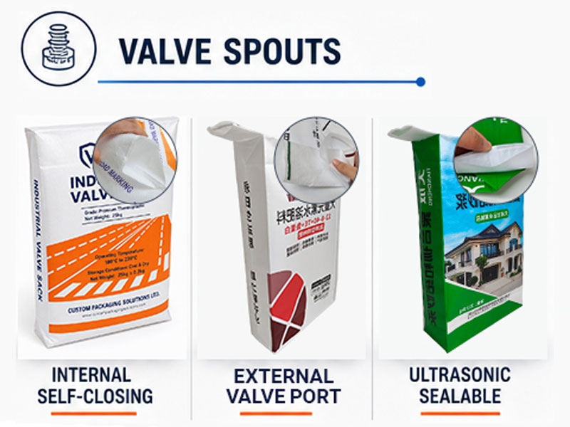 Various valve types including internal valve